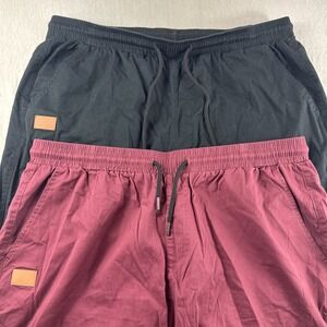 JMierr Shorts Mens 42 Stretch Drawstring Black Red Outdoors Casual Preppy Lot 2
